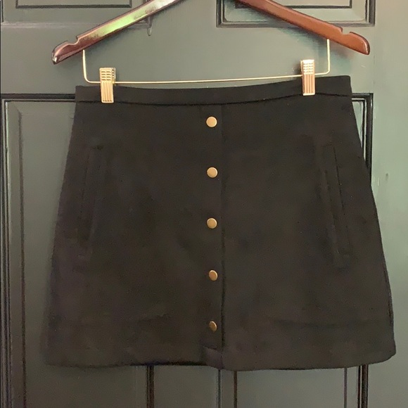 HYFVE Dresses & Skirts - Black microsuede mini skirt large